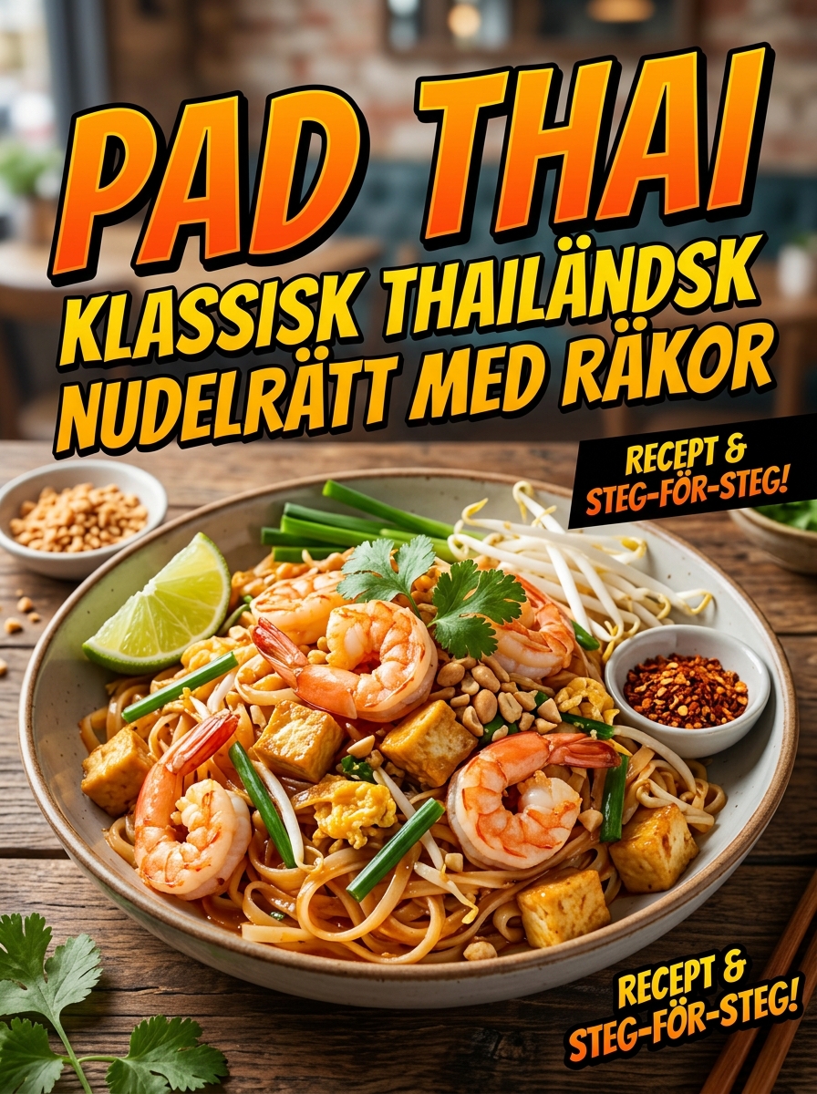 Pad Thai: klassisk thailändsk nudelrätt med räkor – steg för steg